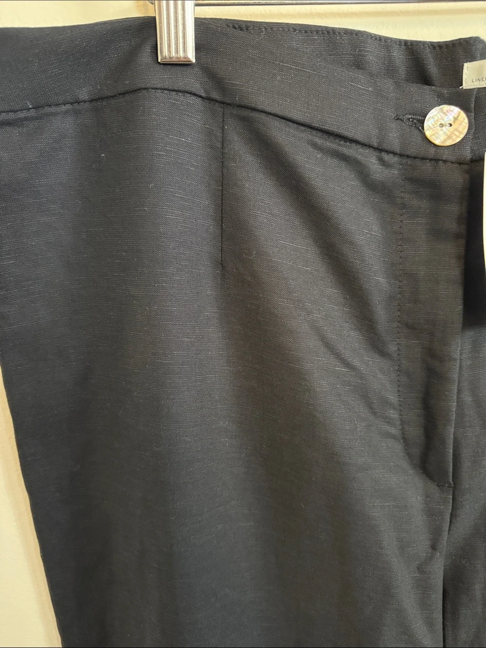 🐝 NWT 🐝 LINEN Blend H&M Black Wide Leg Trousers